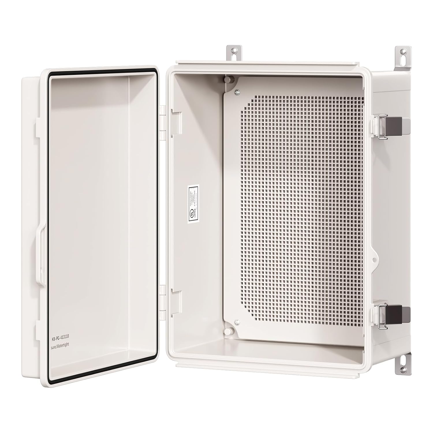 UL Certified Junction Box, NEMA 6 Weatherproof 94V-0 Flame Retardant, Plastic Electrical Enclosure for Industrial Projects, Includes Mounting Plate (Grey Cover, 16.1