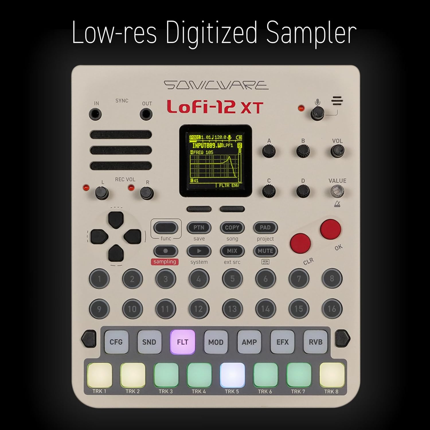 Sonicware Lofi-12 XT - Limited Retro Color [Low-res Digitized Sampler] – Special Bundle with Case