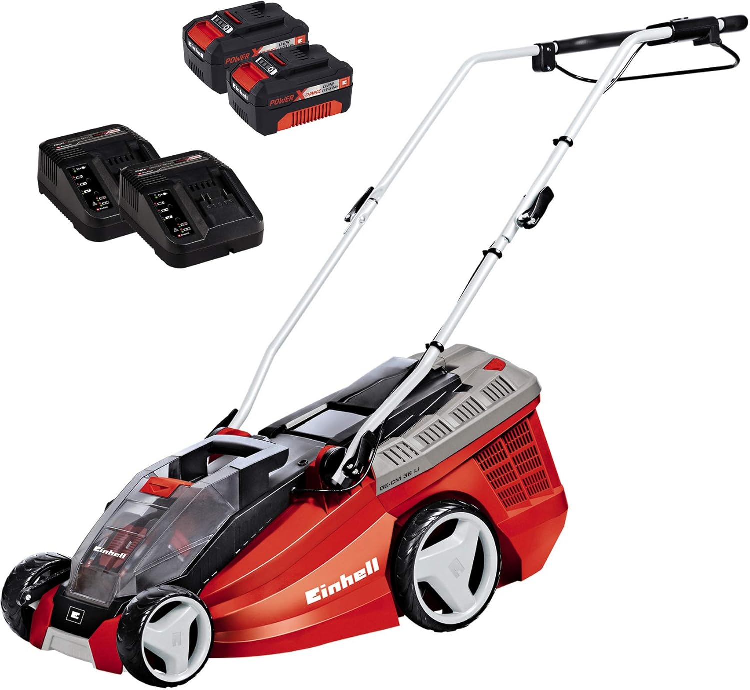 GE-CM 36LI Power X-Change Cordless Lawnmower 36cm 36 Volt 2 x 18V 3.0Ah Li-Ion