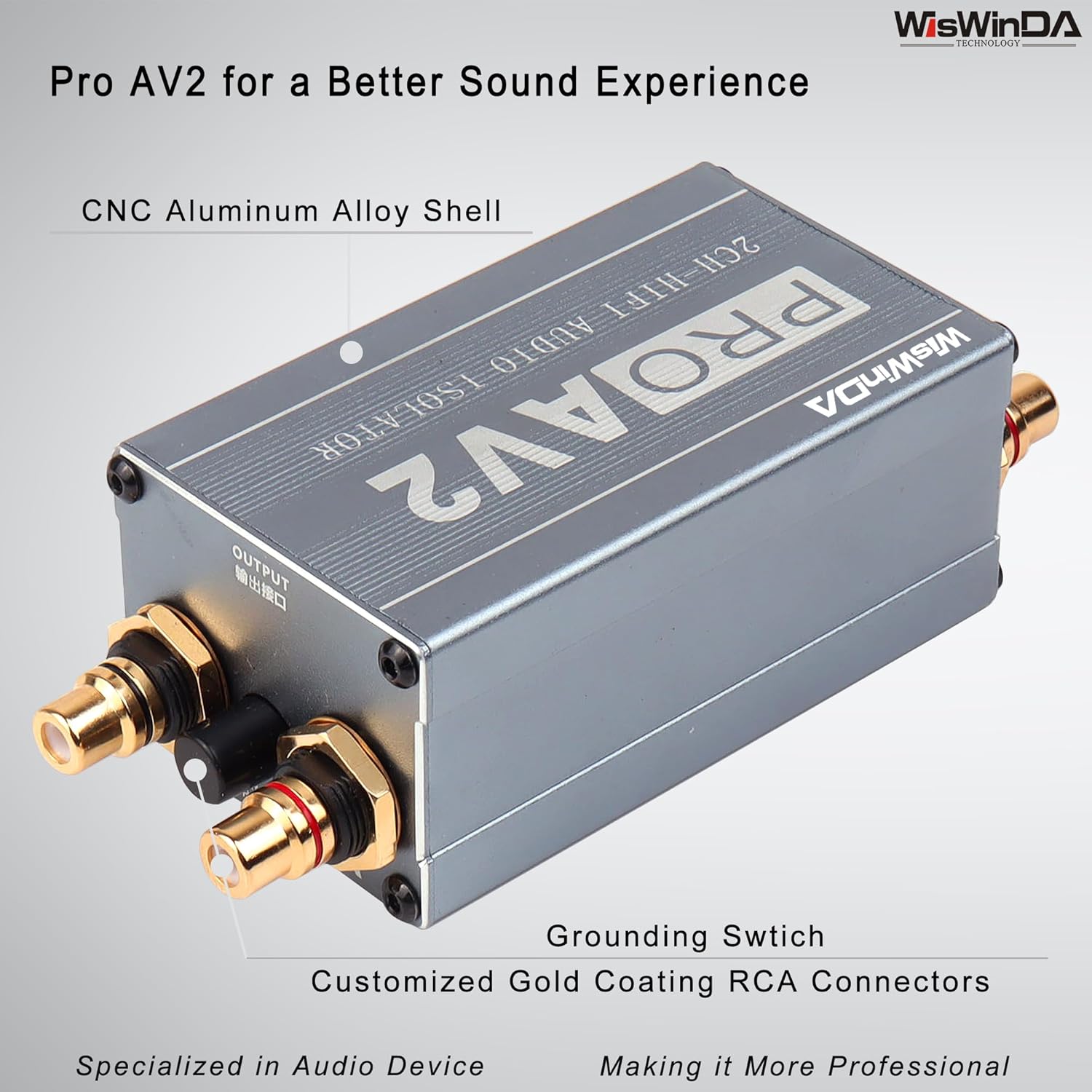 Pro 2Channels RCA Noise Filter Hum Eliminator Ground Loop Isolator (No Affect Bass) for HiFi Stereo Home Theater Car Audio Player (Silver-Gray (2CH HiFi Stereo RCA))