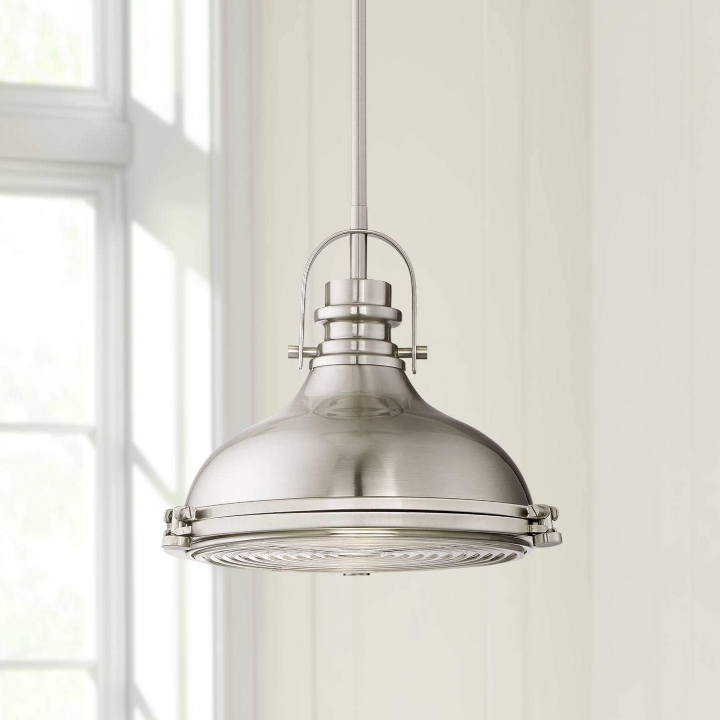 Possini Euro Design Verndale Brushed Nickel Mini Pendant Lighting Fixture 11 1/2