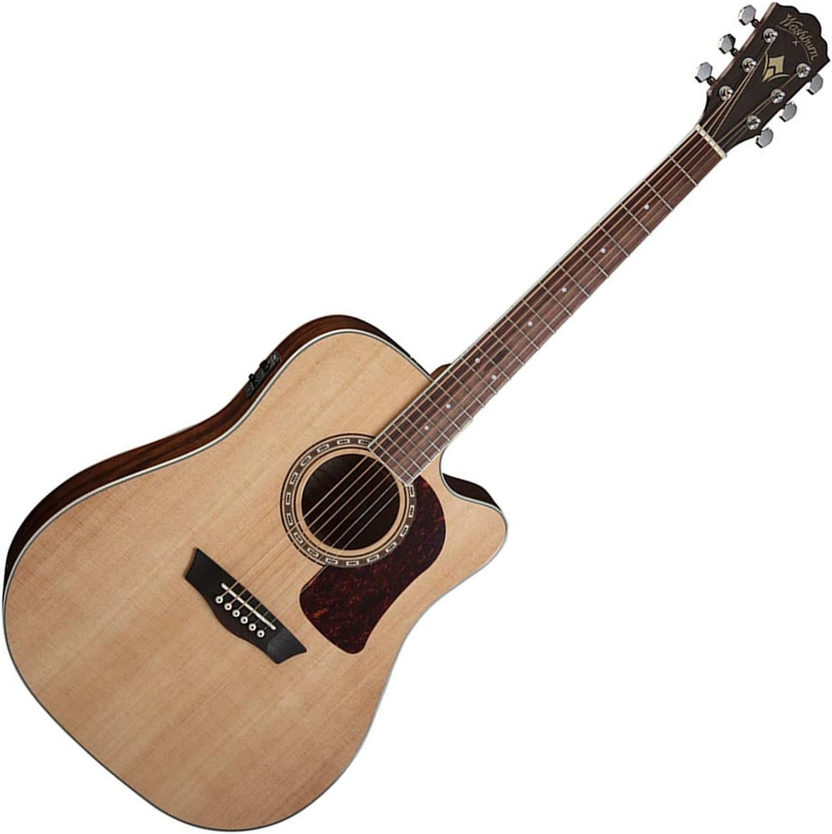 Washburn Heritage 10 Series HD10SCE Dreadnought Cutaway Acoustic Electric Guitar, Rosewood Fretboard, Natural