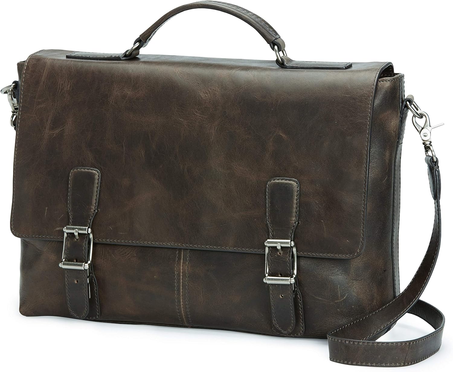 FRYE Men's Logan Top Handle Messenger Bag, Dark Brown, One Size