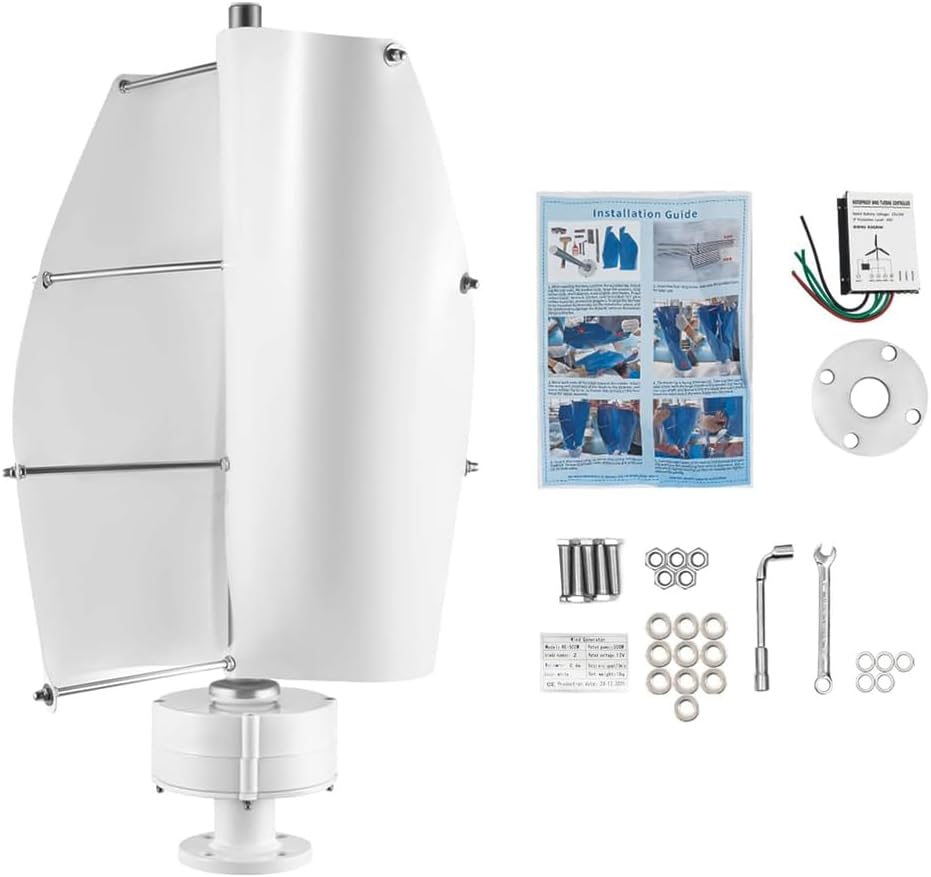 10000W Portable Vertical Helix Wind Power Turbine Generator Kit,110V/220V Magnetic Levitation Wind Turbine with MPPT Controller for Home Street Lighting