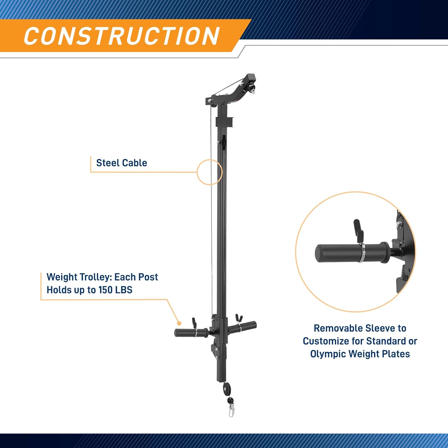 Marcy Power Cage with Pull-Up Bar,Adjustable Bar Catches,Olympic Standard Weight Plate,Accessories Build Your Own Home Gym with Optional Dual Pulley Trolley System for Body Exercise,Strength Training