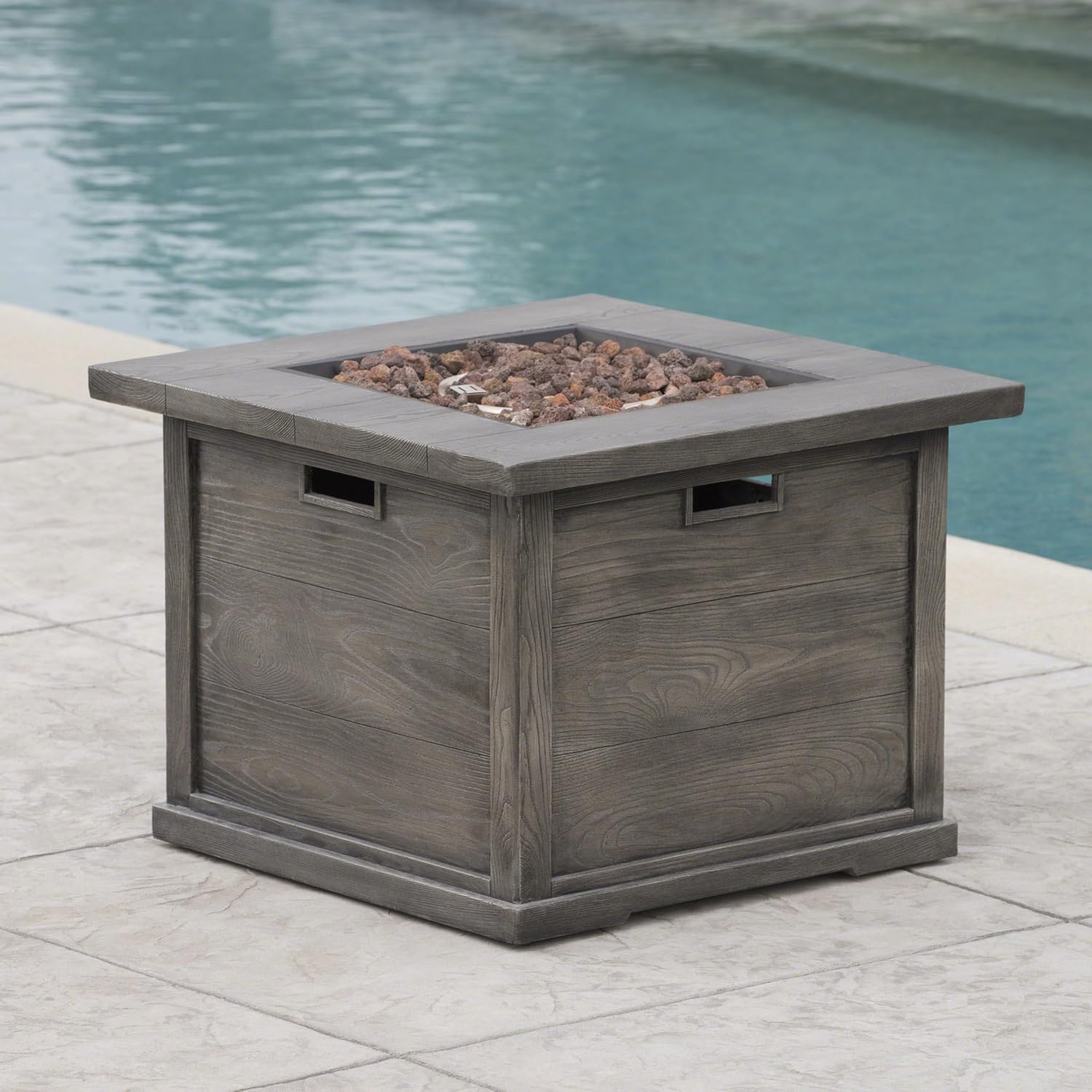 Ellington 40,000 BTU Square FIRE Pit- Grey