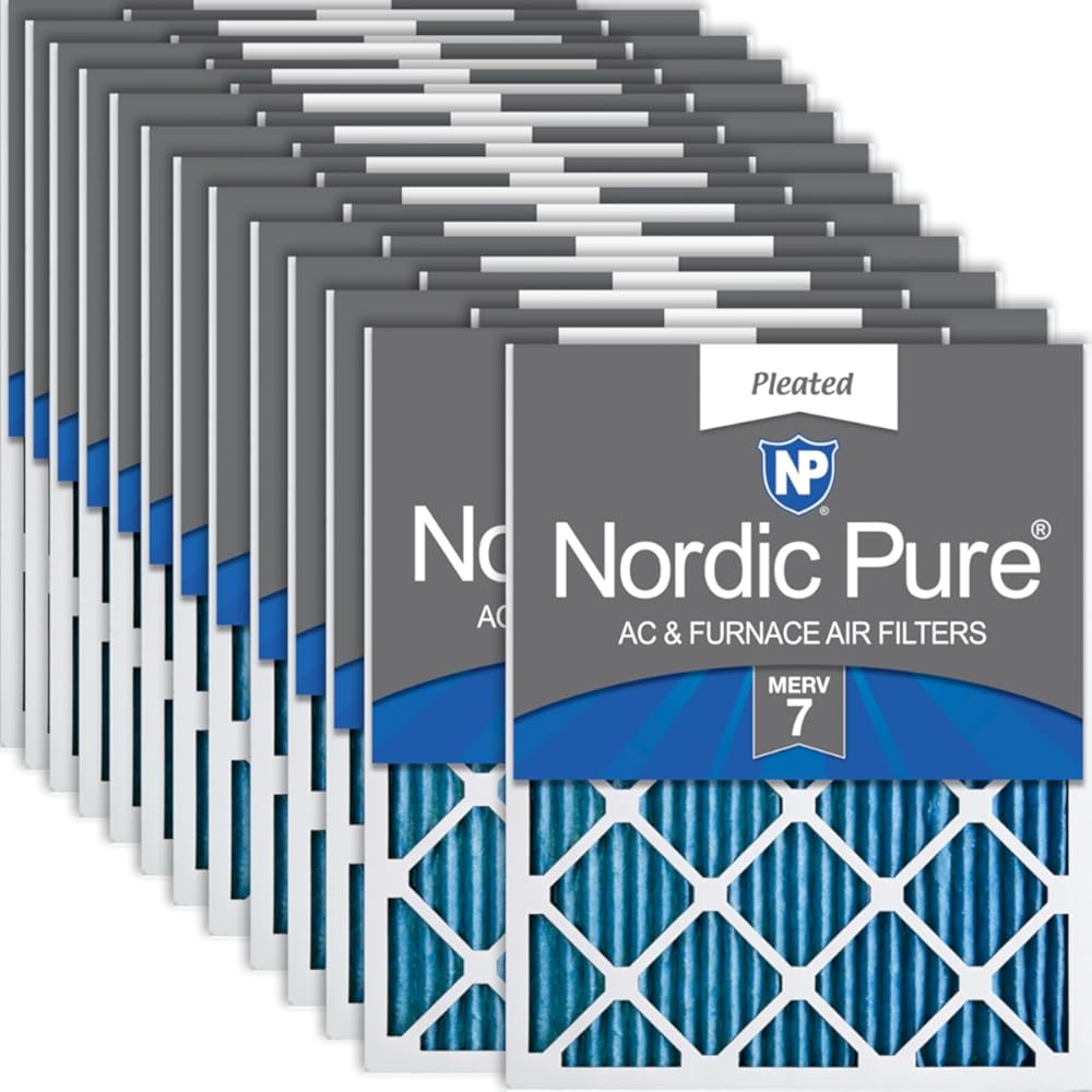 Nordic Pure 14x14x1 (Actual Size: 13 3/4 x 13 3/4 x 3/4) Pleated MERV 7 Air Filters 24 Pack
