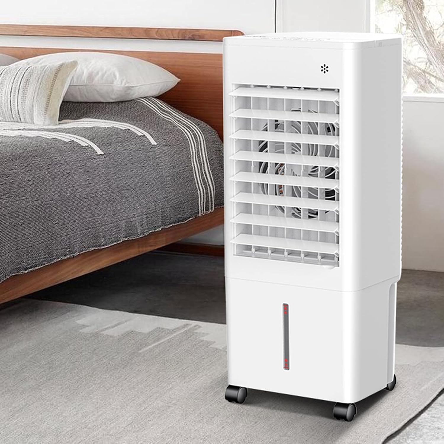 Evaporative Air Cooler Air Conditioner Fan Room Cooler with 2 Ice Trays,Evaporative Coolers for Home Office,Cooler Fan with Universal Wheel,6.5L Water Tank-Machine A