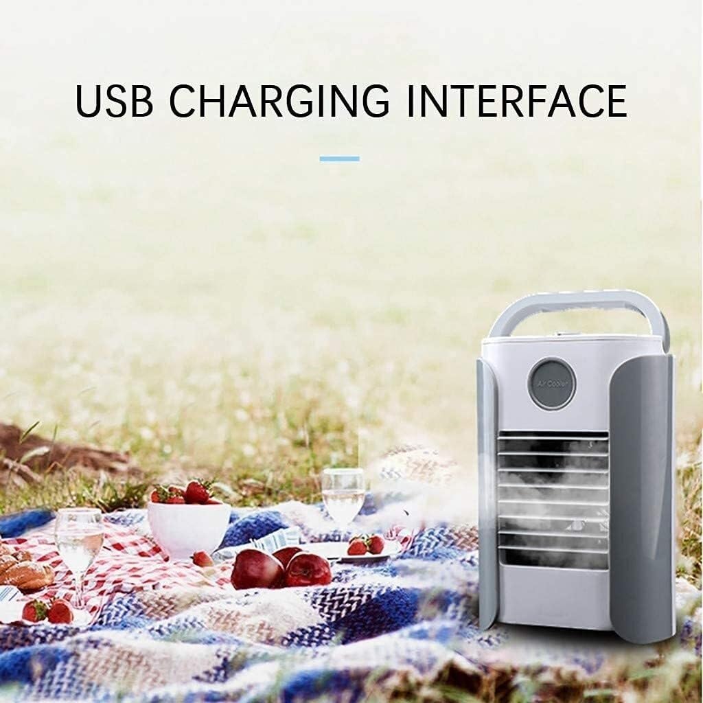Mini Air Cooler, Portable Mini Air Condition, Personal Air Purifier USB Charging Air Conditioner Fan Refrigerator Air Cooler Nano Fan(Gray)