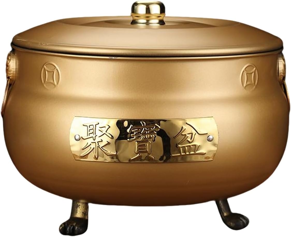 Burn Barrels for Outside, Metal Fire Pit, Portable Burn Cage, Used for Burning Garbage Leaves Wood Cardboard Campfires(Gold,40cm/16in)