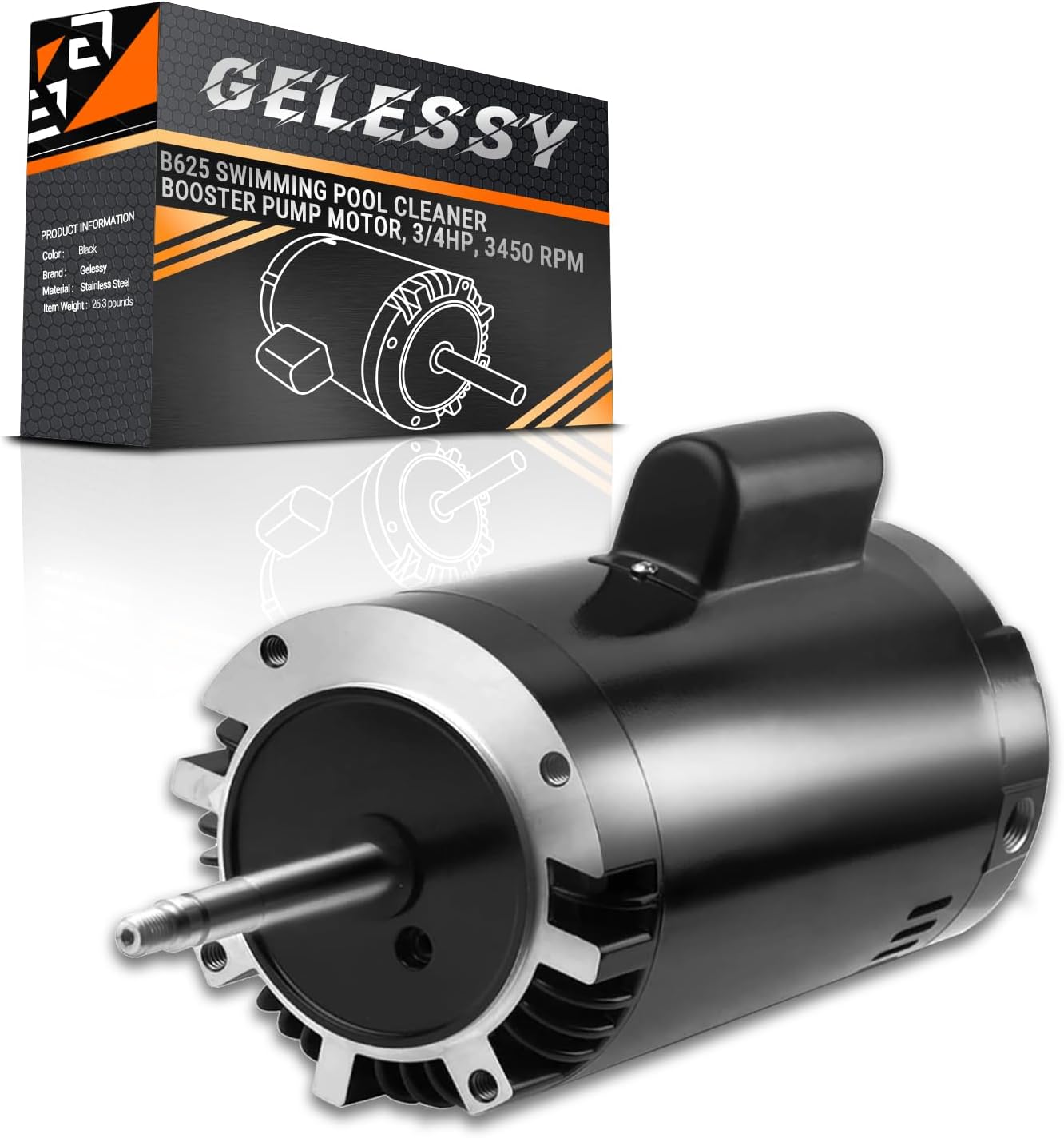 B625 Swimming Pool Cleaner Booster Pump Motor, 3/4HP, 3450 RPM, Compatible with Century/A.O. Smith B625, Compatible with Polaris PB4-60 Vac-Sweep, Arneson Pool Sweep, Letro Jet Vac Cleaners