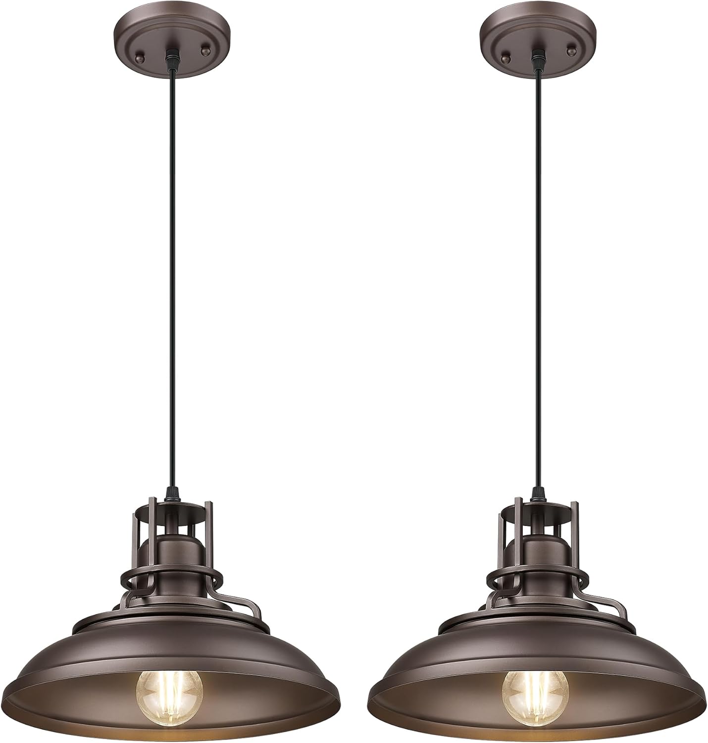 FEMILA Industrial Pendant Lights Fixture,2 Pack Farmhouse Hanging Lights for Kitchen Island,12