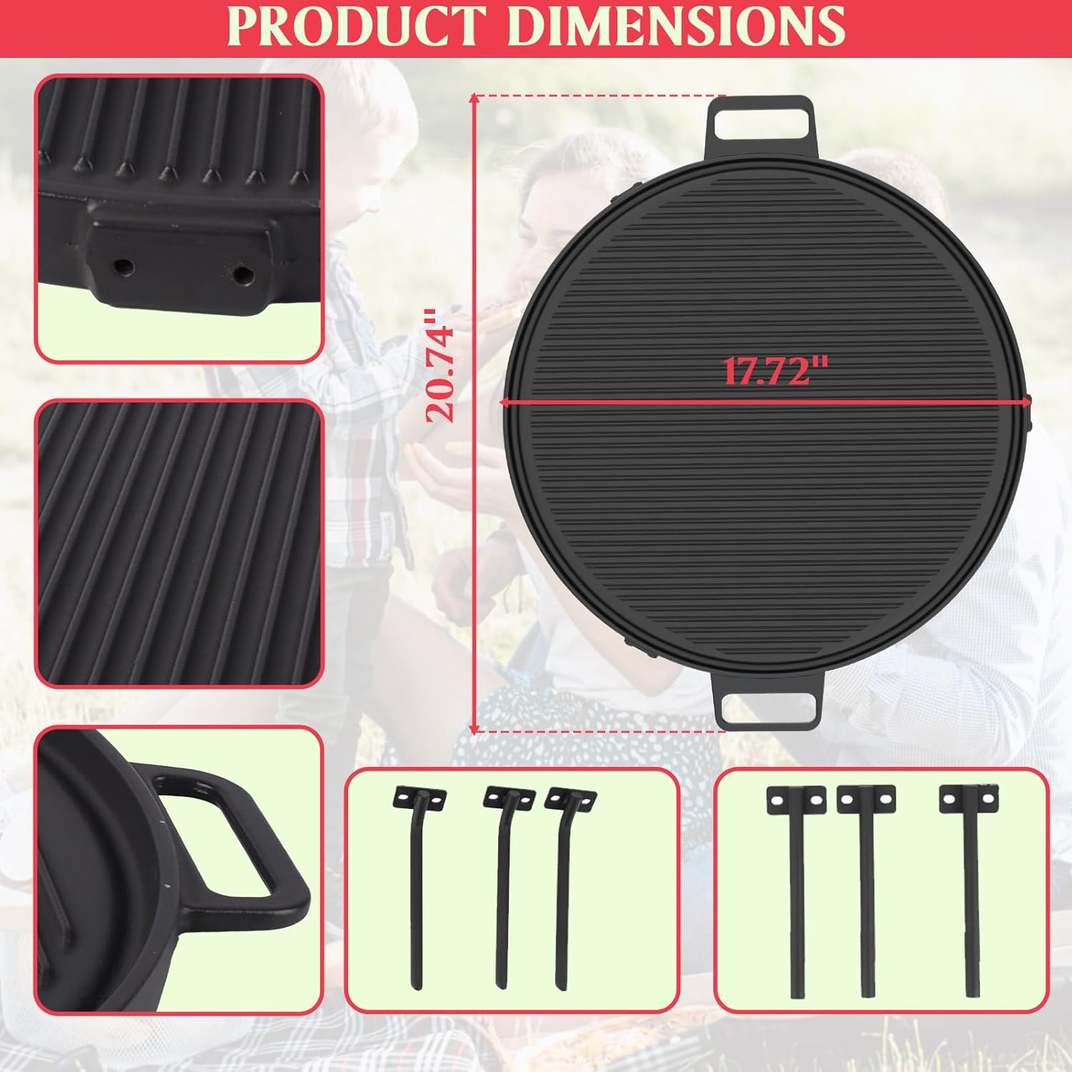 Griddle Grill Cookware for Solo Stove Bonfire/Yukon 19.5