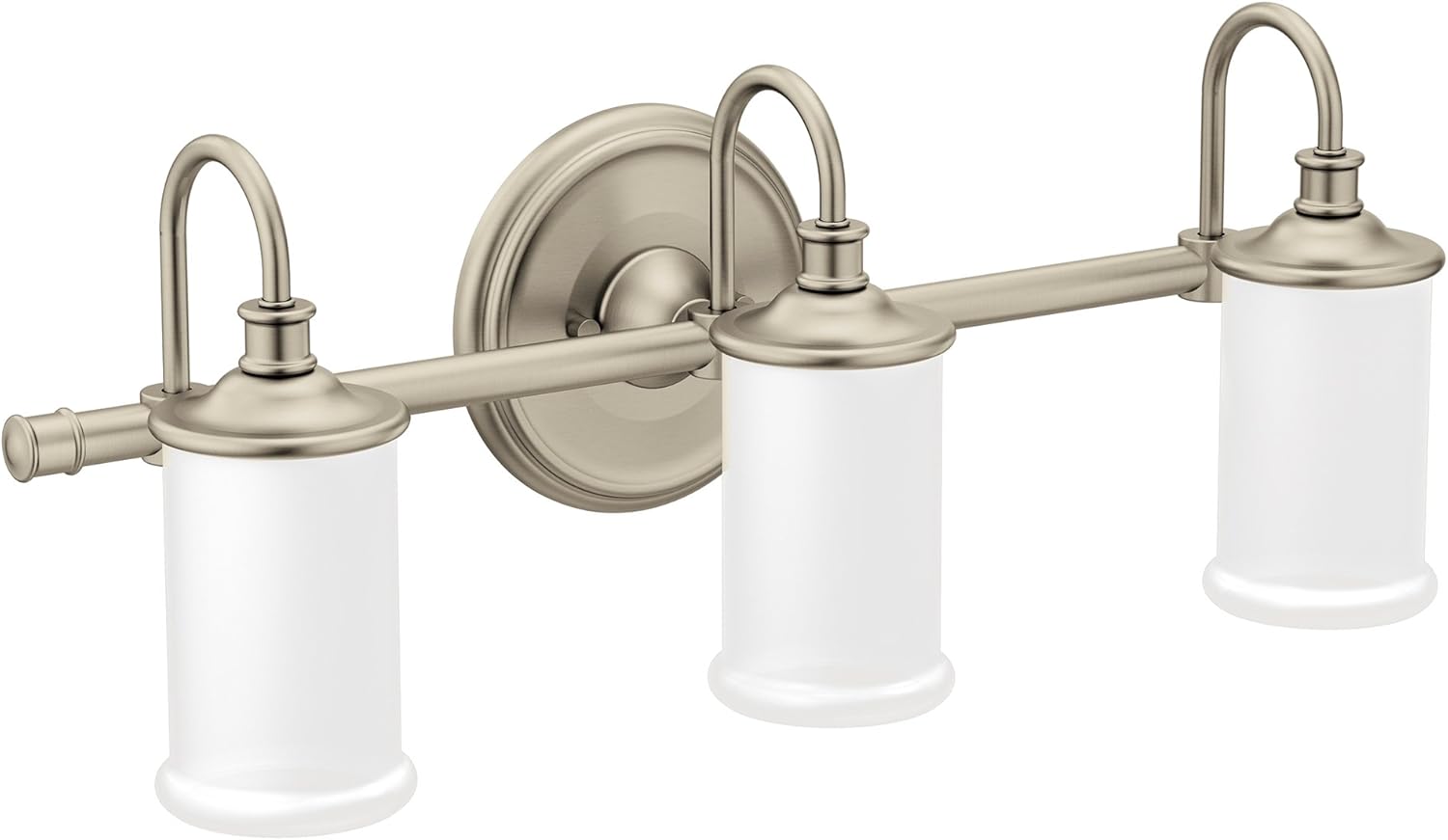 Moen YB6463BN Belfield 3-Light Dual-Mount Bath Bathroom Vanity Fixture with Frosted Glass, Brushed Nickel