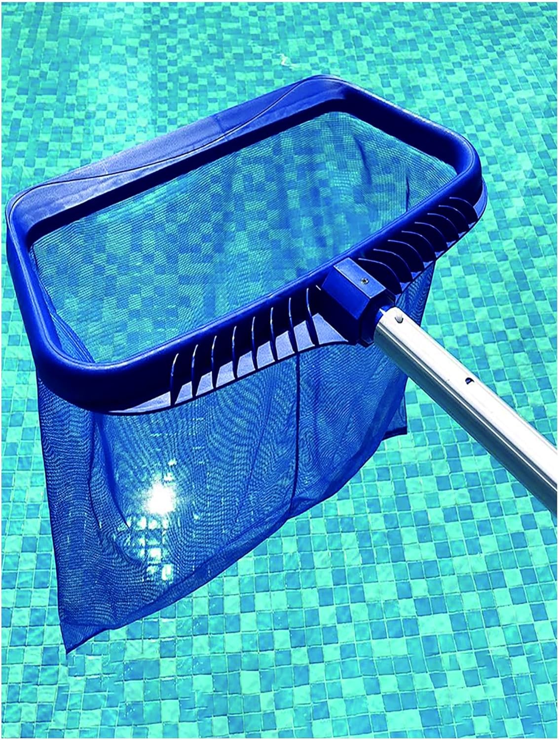 Upgraded Pool Skimmer Net, Heavy Duty Leaf Rake for Cleaning Swimming Pool & Pond, Fine Mesh Deep Bag Catcher with Strong Plastic Frame(Style 1)