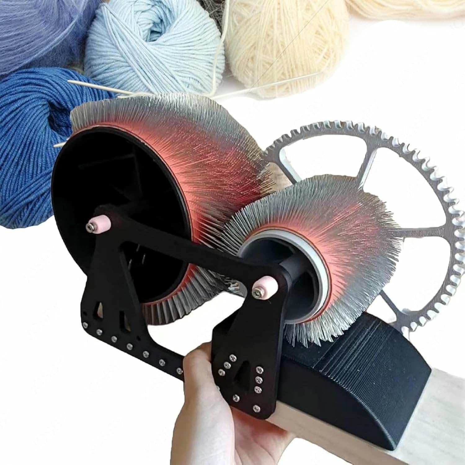 Wool Fiber Drum Carding Machine, Manual Wool Combing Machine, Sheep Fleece Drum Carder, Fast Color Mixing, Combing, Spinning, for DIY Craft Make Felt Animals, Handmade Enthusiasts~/