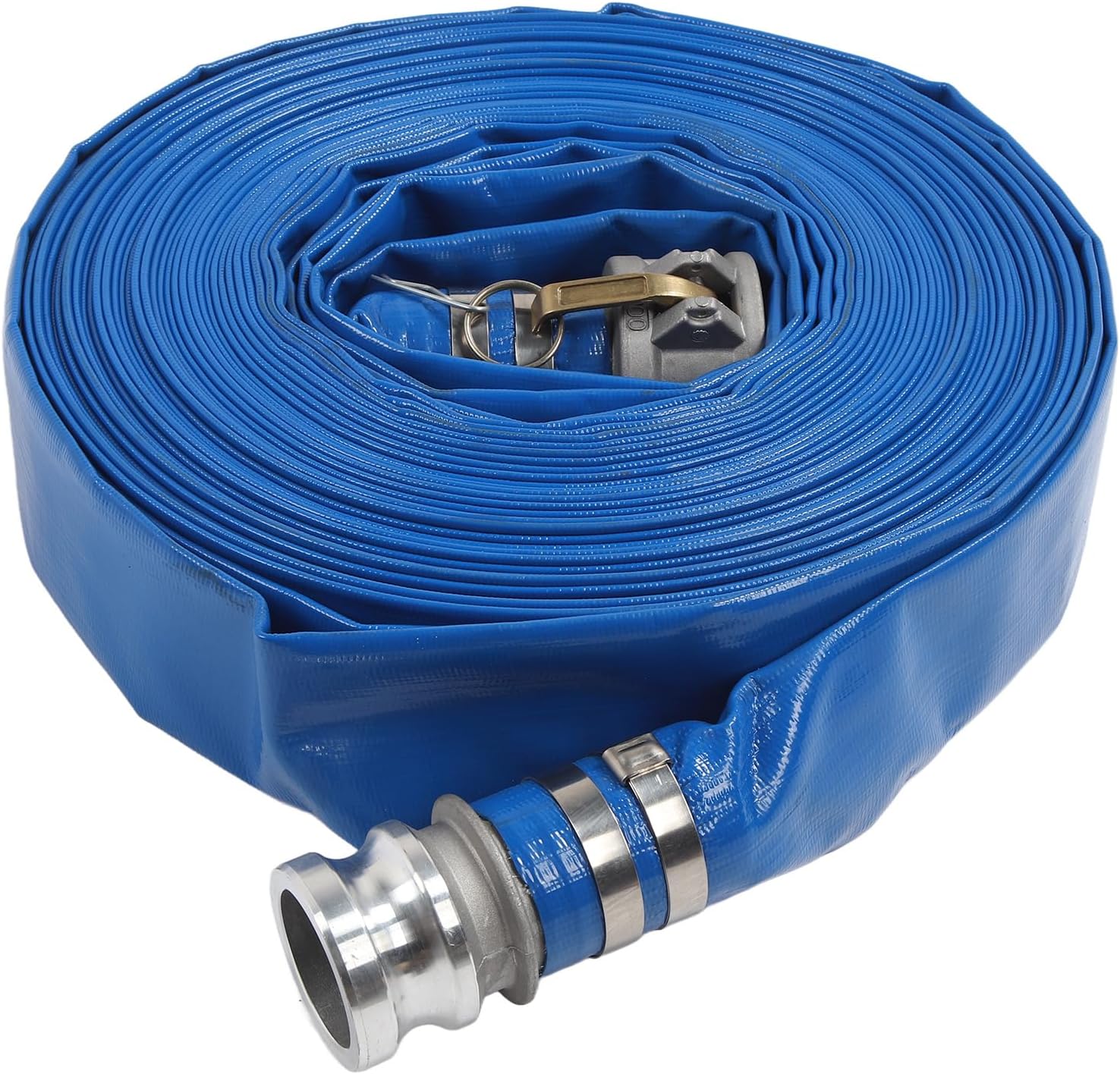 High Pressure Pump Discharge Hose, Lay Flat Hose 51mmx1.35mmx30m for Pool with Fitting