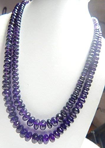 2 Strands AAA African Amethyst Rondelle Beads, 6.5-11mm Faceted Rondelles 17 INCH by Gemswholesale