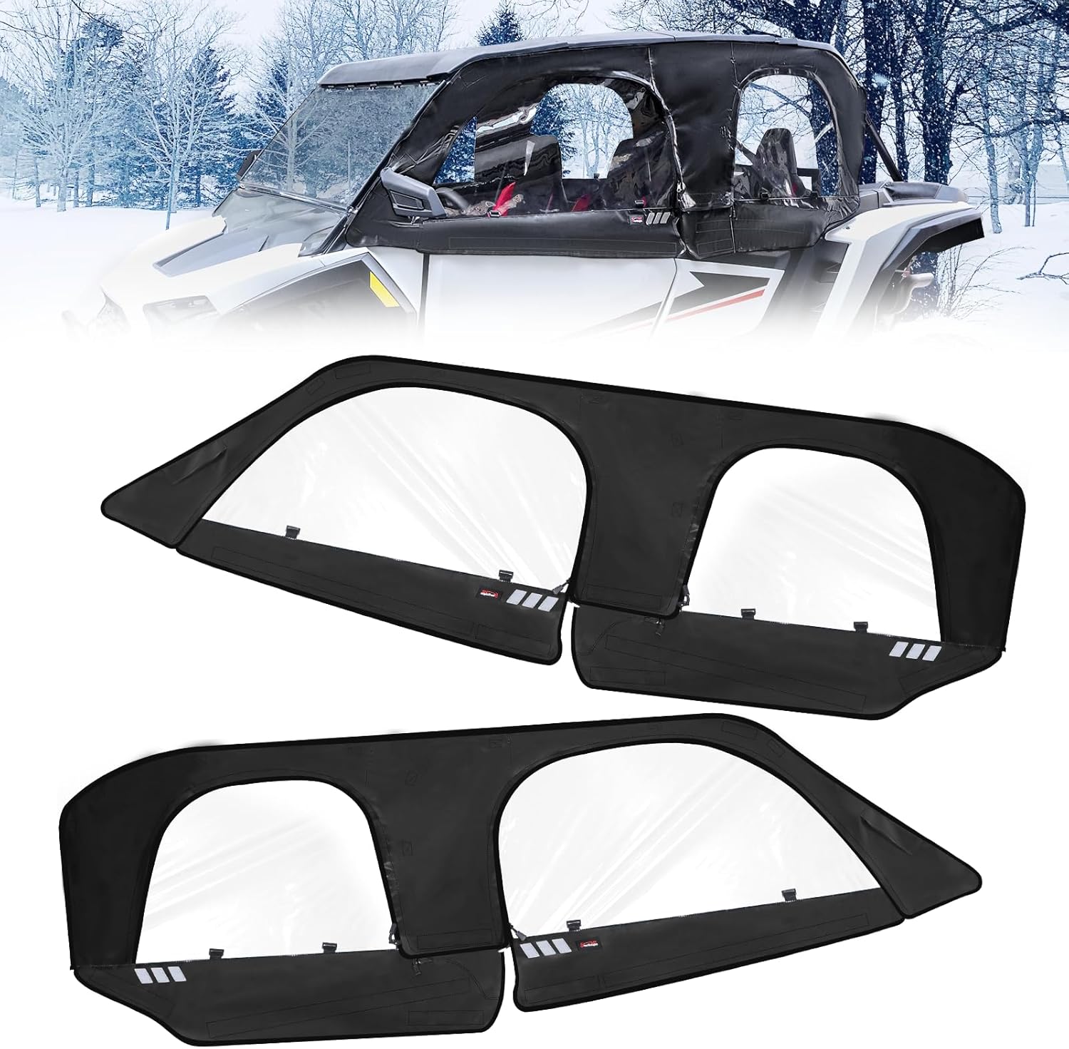 StarknightMT 2024+ RZR XP 4 1000 Cab Enclosure Soft Upper Doors Compatible With Polaris RZR XP 4 1000 2024 2025 Soft Door Panel Windshield With Vent Side Windows Accessories 4 Seaters