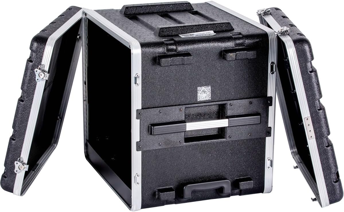 TBH10UABSWHEELS Professional Fly Drive Case -10u Space ABS Molded for Tough Durable Interior & Exterior Case For 19-IN Amplifier for Equalizer DJ Effects Unit w/Pull Out Handle & Wheels