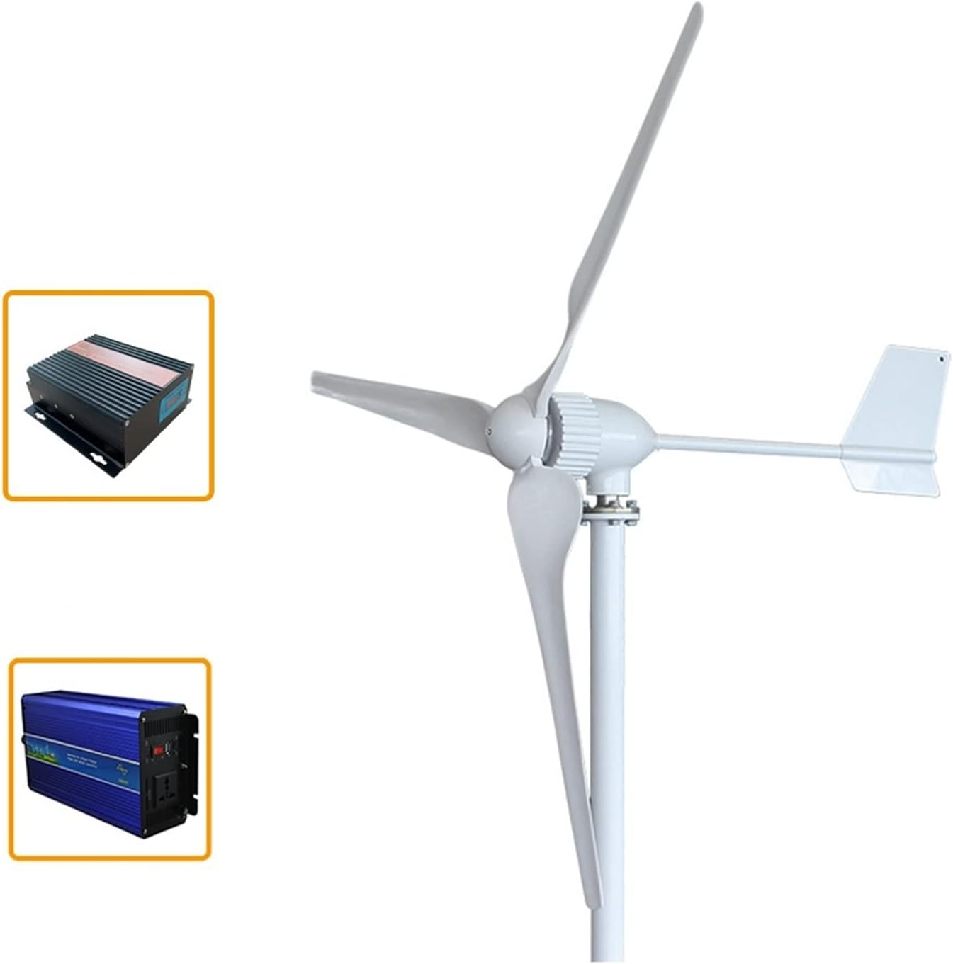 Wind Turbine Wind Turbine Generator 1500W 2000W 24V 48V 3 Blades Horizontal Wind Turbine Generator Windmill With Free MPPT Charger Controller And Off Grid Inverter (Color : Off System, Size : 48V_15
