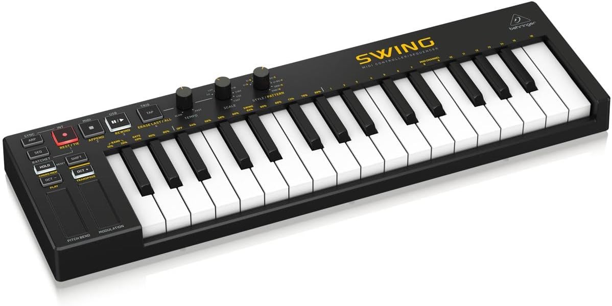 BEHRINGER SWING 32-Key USB MIDI Controller Keyboard with 64-Step Polyphonic Sequencing, Chord and Arpeggiator Modes
