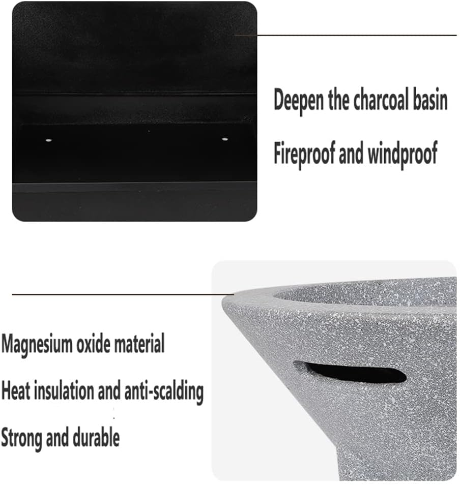 Outdoor Fire Pit Portable Garden Wood Burning Fire Pit,Outdoor Fire Bowl with Grill and Lid,Garden Barbecue Party Heater,39cm