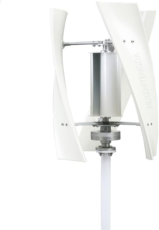 10000W 12V-220V Vertical Wind Turbine Generator Kit, 3 Blade Maglev Vertical Axis Wind Turbine Power Generator with Controller for Home Industrial Energy (White)
