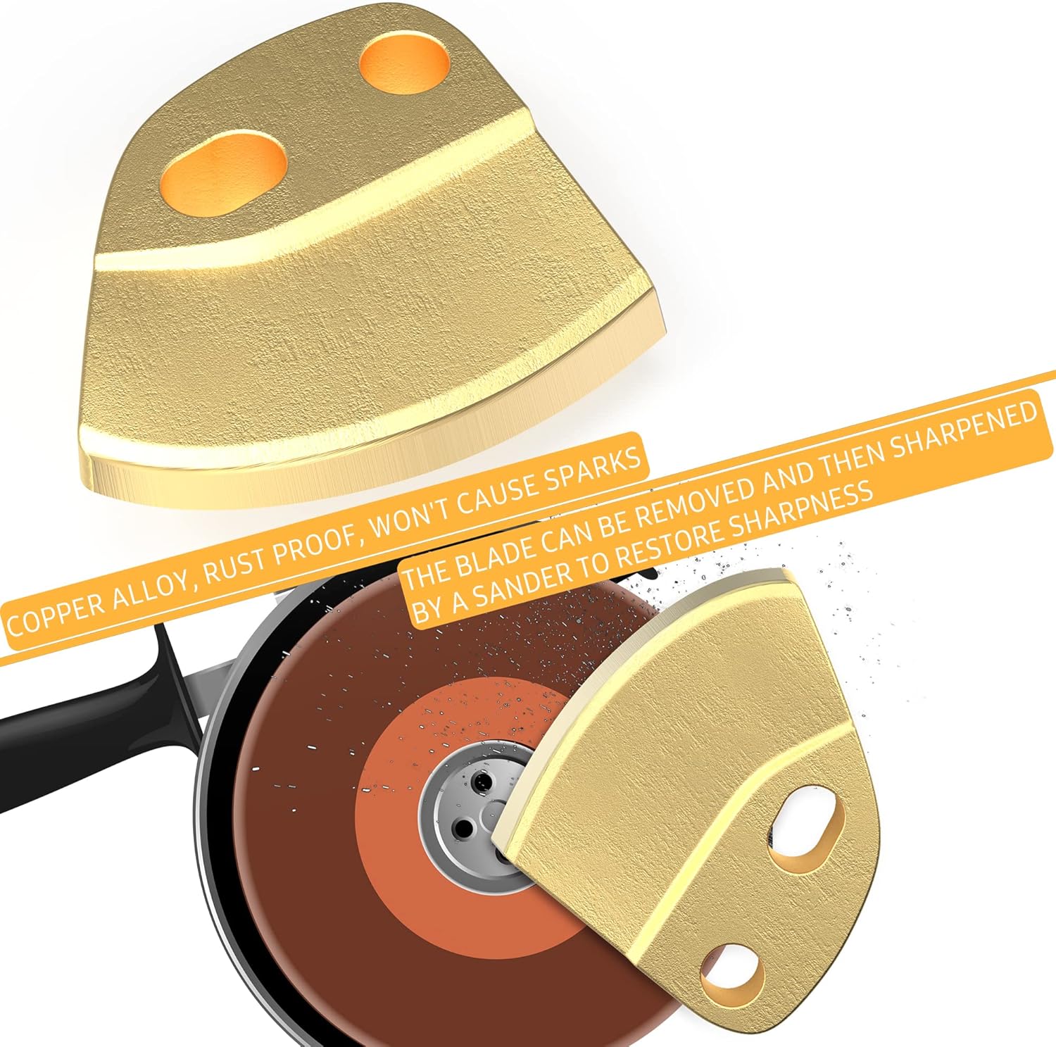 Drum Deheader with Plastic Hand Grip, for Steel Drums, No-Sparking Alloy Copper Blades.