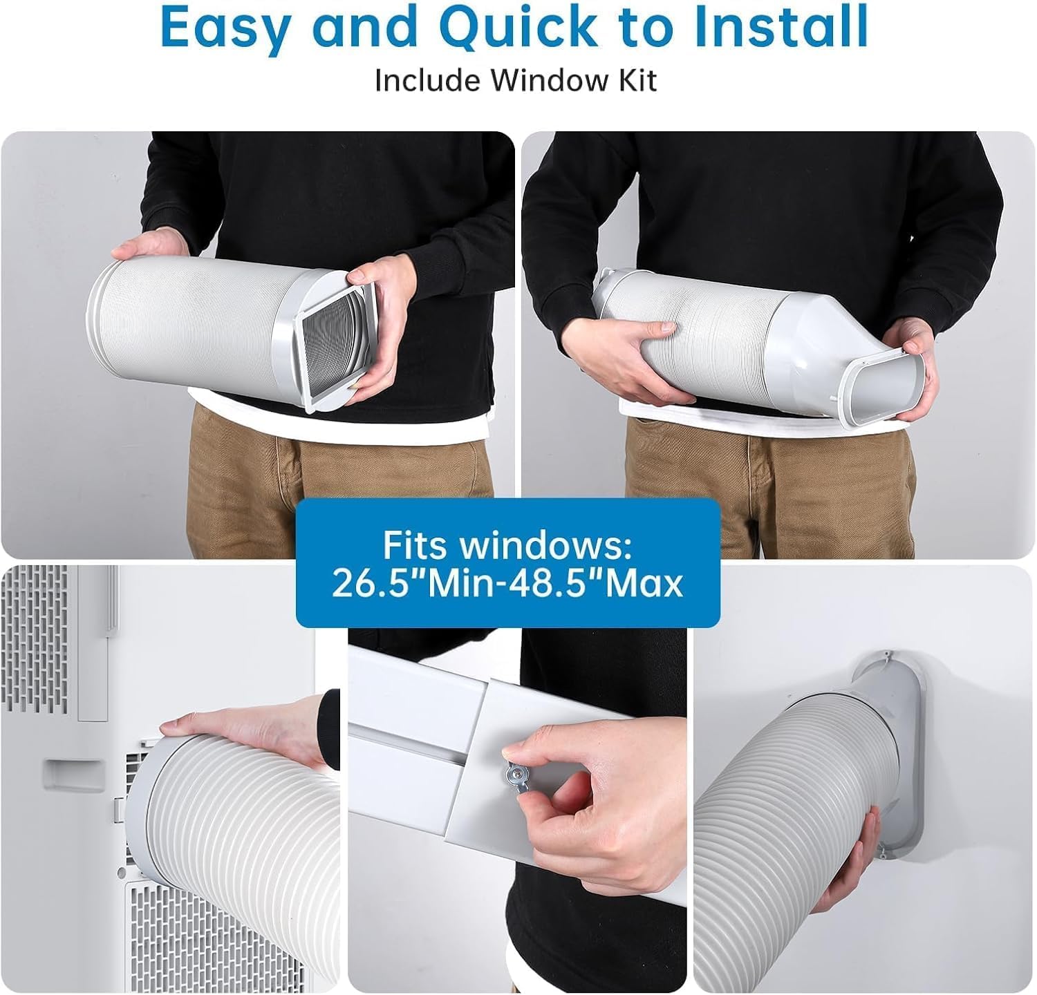 8000 BTU Portable Air Conditioners - 3 in-1 AC Unit for 350 Sq.Ft Rooms with Dehumidifier, Timer, Remote & LED Display