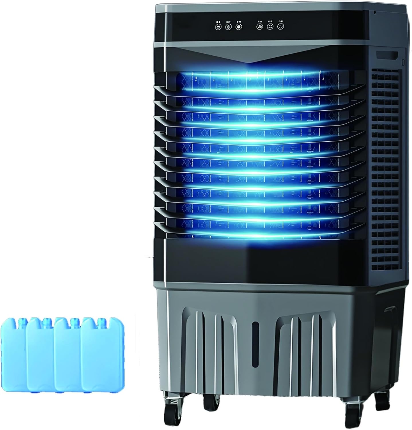 Indoor Swamp Cooler Fan, 3 In 1 Portable Air Conditioners, 10 Gallon Tank, 120° Oscillation, 4 Ice Packs, 12H Timer, Remote, 3 Modes & 3 Speeds Air Cooler for Room Cooling(90cm/35in)