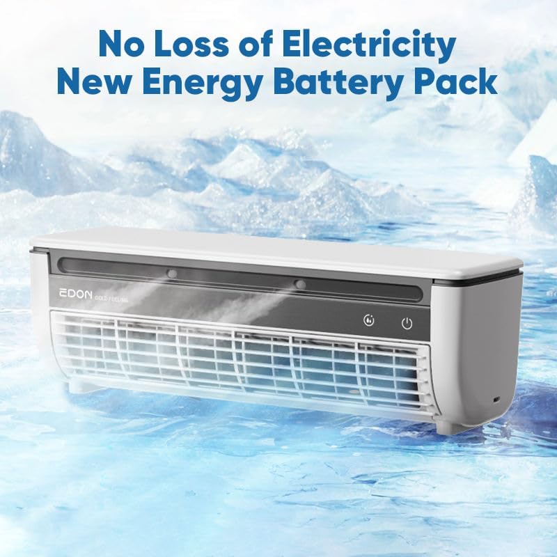 2025 Upgraded Mini Portable Wireless Air Conditioner Fan|3 Wind Modes for Cooling|15W 6000mAh Wall Mounted AC with Remote Control|10 dB Quiet for Home, Camping, Bedroom, Kitchen (1, White)