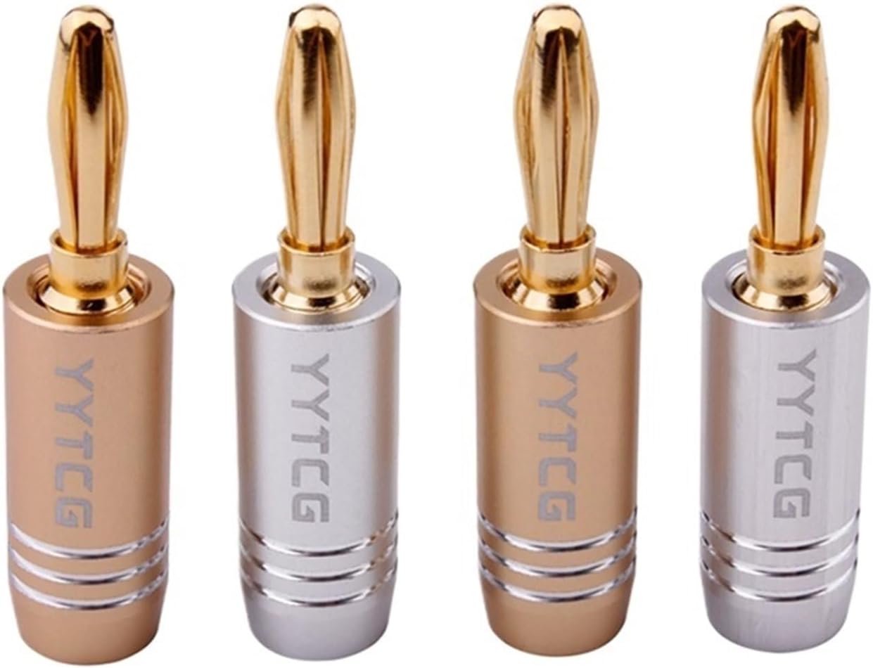 4Pcs/lot Banana Plugs Jack 24K Gold-Plated Connectors Amplifier