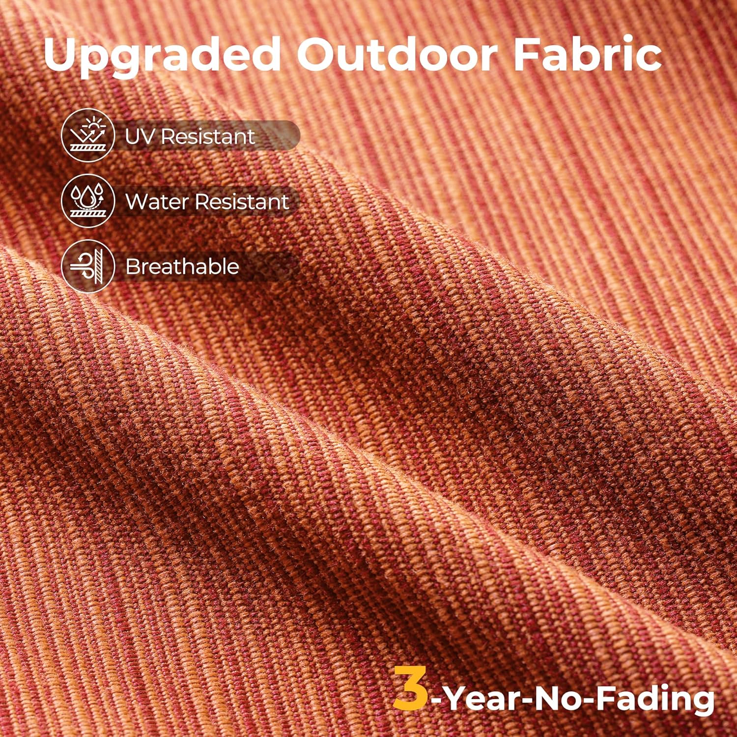 HOOOWOOO Outdoor Patio Furniture Set,15 Pieces Outdoor Sectional Furniture,Wicker Patio Conversation Sets with Fire Pit Tables,Weather Resistant Outside Out Door Modular Furniture,Orange Red