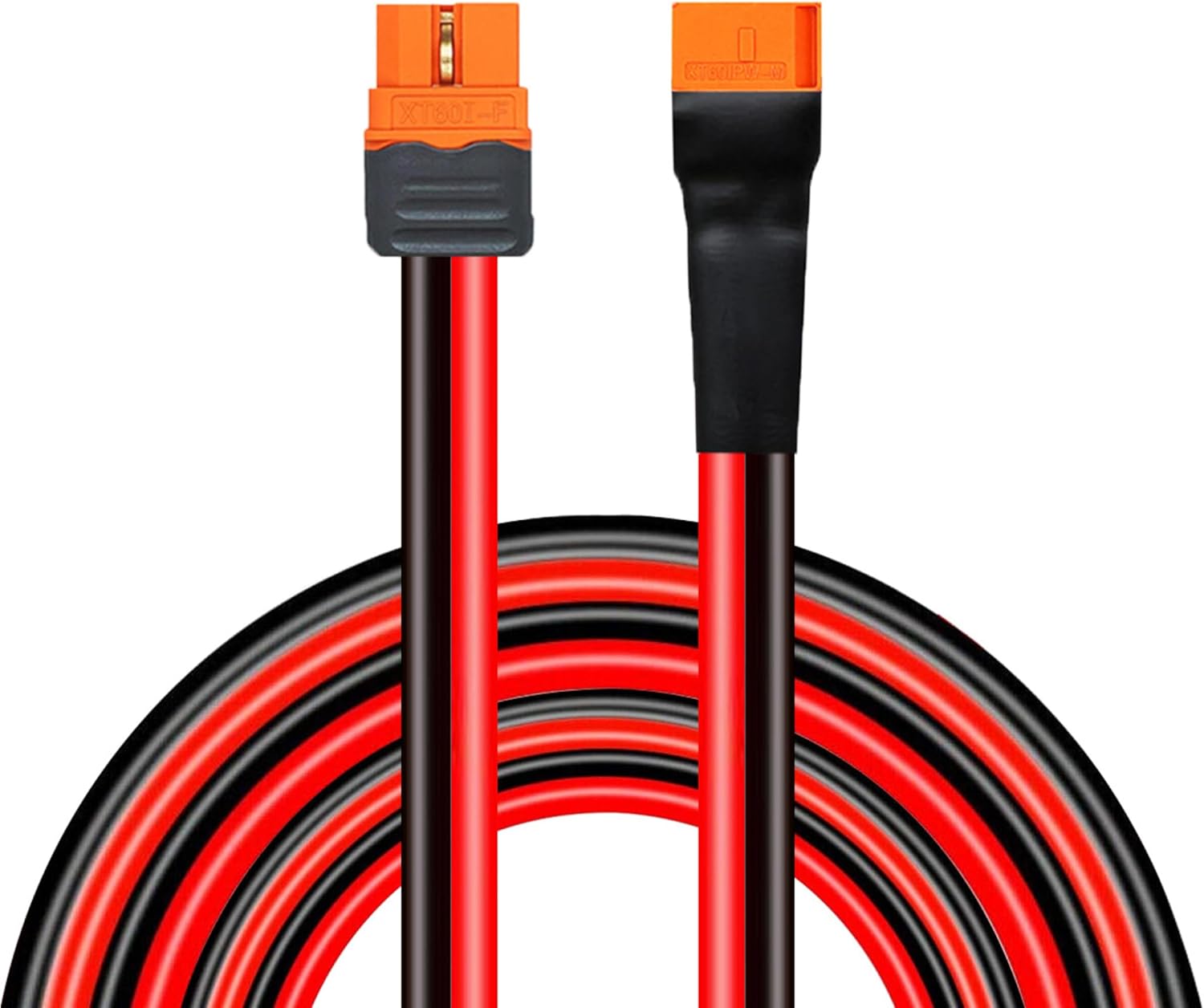 XT60i to XT60i Extension Cable Male to Female 10AWG 50FT, XT60i Connectors Solar Charging Cable Silicone Wire for Solar Generator Portable Power Station