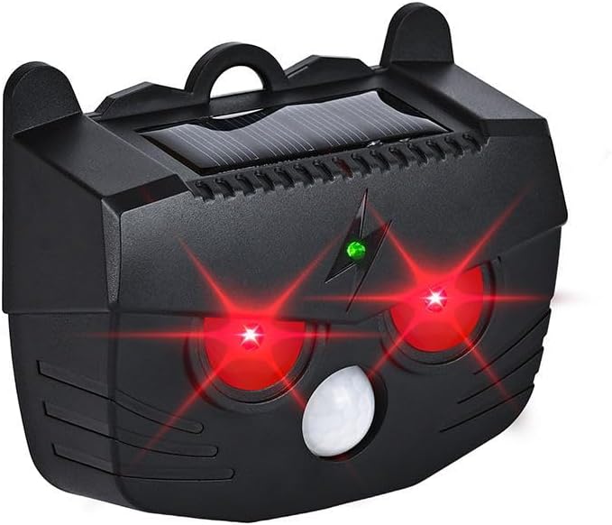 2025 Solar Nocturnal Animal Repeller, Deer Repellent Predator Eyes Deterrent Outdoor for Yard, 4Pack Cat Repellent Device with Motion Sensor & Red Light for Farm Garden Chicken Coop