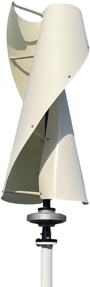 High Efficiency 800W Vertical Wind Turbine Permanent Magnet Generator 12V 24V 48V 3 Phase Coreless Wind Power (White, 48V with Controller)