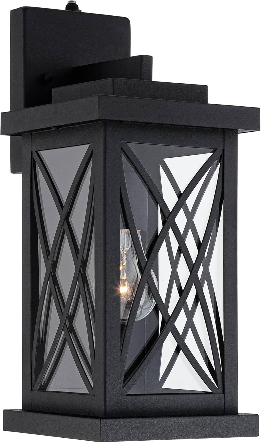 John Timberland Woodland Park Mission Outdoor Wall Light Fixture Black Metal15 Clear Glass Security Dusk to Dawn for Exterior House Porch Patio Outside Deck Garage Yard Front Door Garden Home