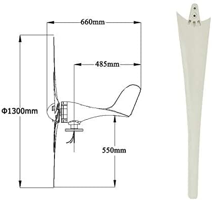 5000W Wind Turbines Wind Generator, 12V 24V 48V 6 Nylon Fibre Blade Horizontal Home Energy Windmill Energy Turbines Charging