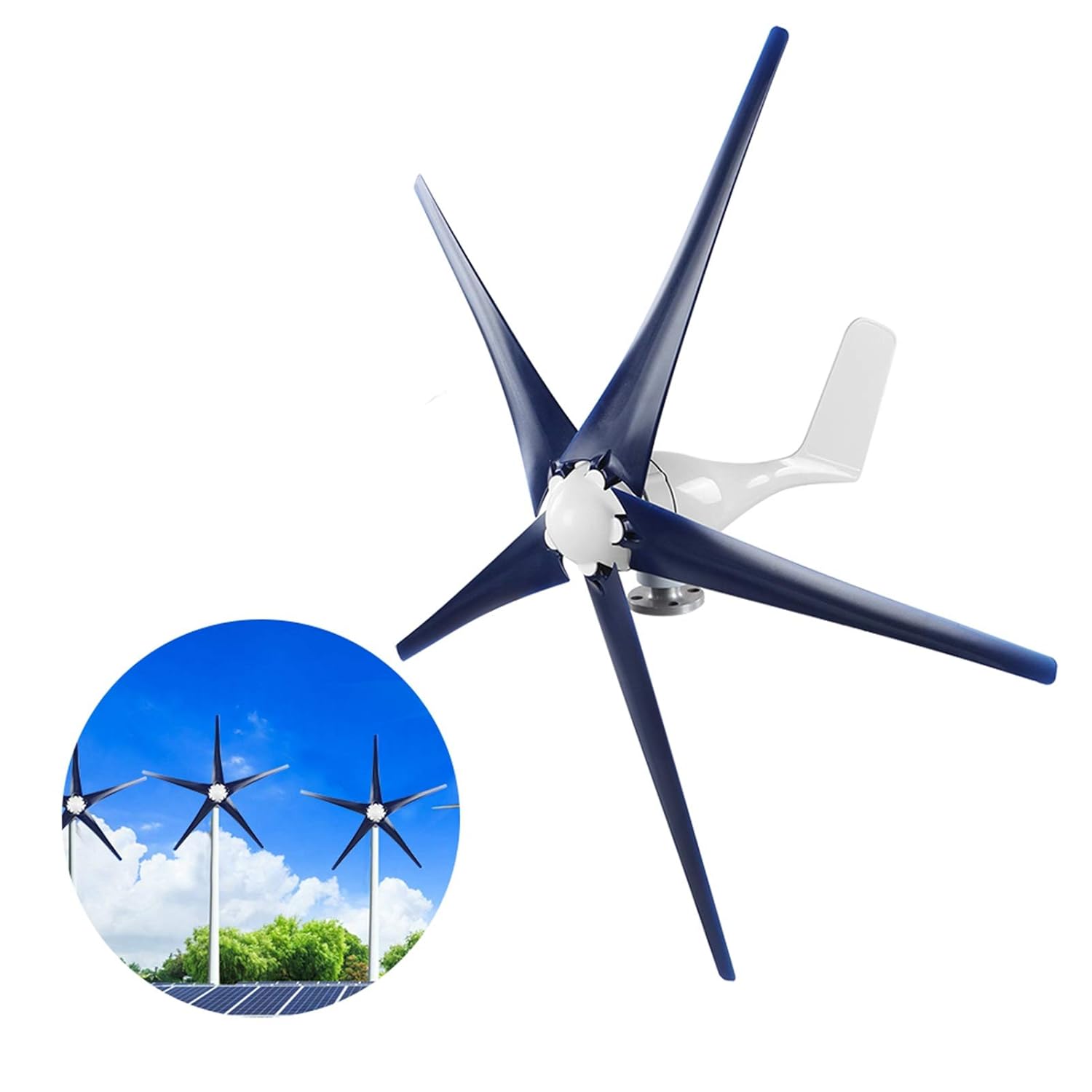 Wind Turbines Generator, Professional Wind Turbines Kit, 800W 5 Cutter Wind Generator, Low, Solar Wind Power Parts Accessories (48V)