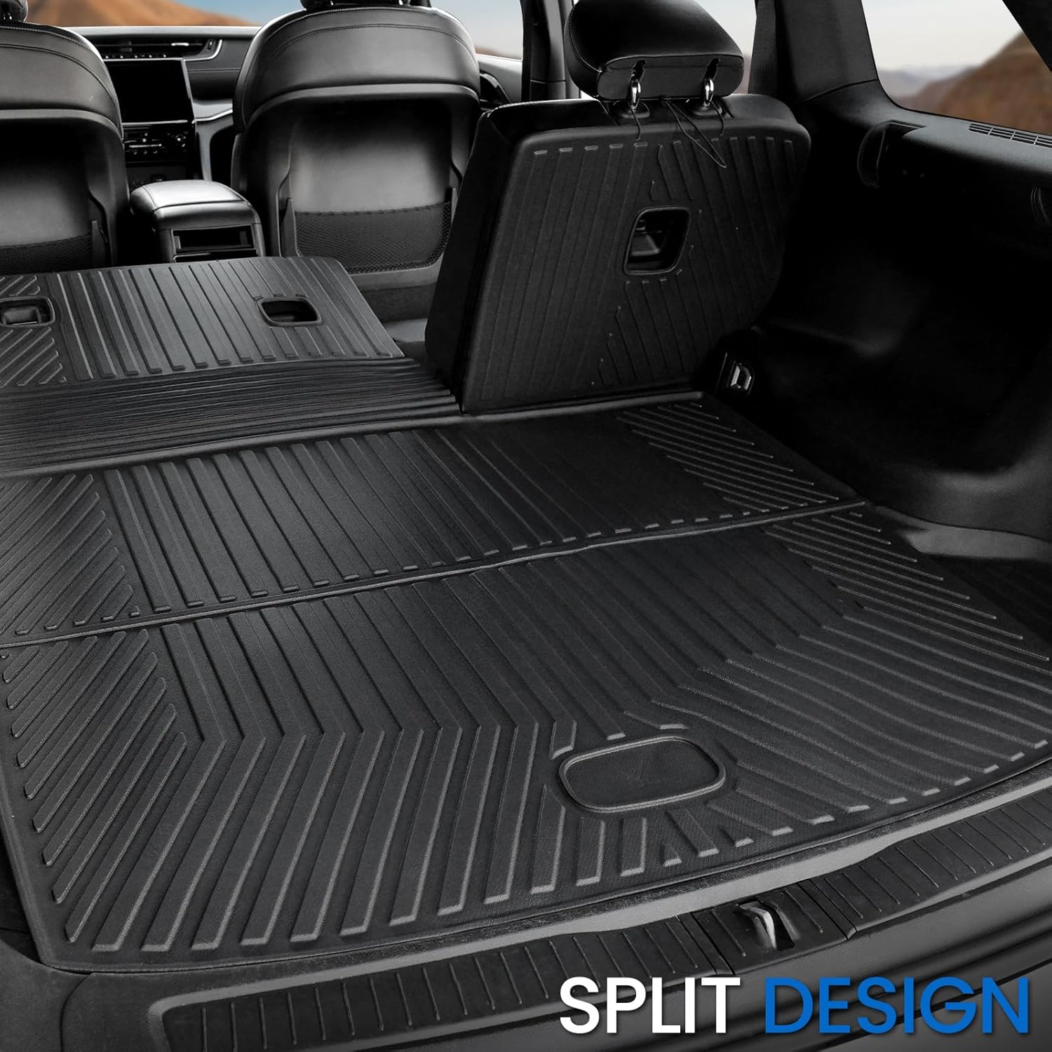 Floor Mats Set for 2022-2025 Jeep Grand Cherokee, All Weather TPE Backrest Mat Trunk Mat Cargo Liner Door Sill Guards Accessories (Floor Mats Set)