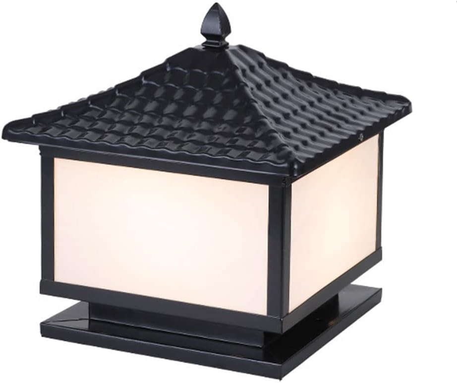 Outdoor Garden Posts Light, IP54 Waterproof E27 Column Light Aluminum Vintage Post Lamp Lighting Fixture with Dock Mounted Deck Light for Exterior House Porch Patio Outside