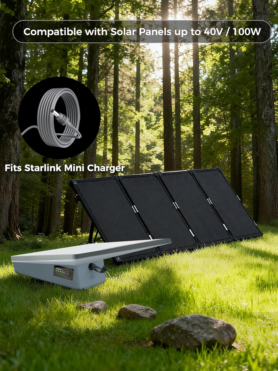 LiFirst® Starlink Mini Battery, 180Wh Portable Backup Power Supply with Up to 8–9 Hours Runtime, Supports Solar Charging (Grey, 180Wh)