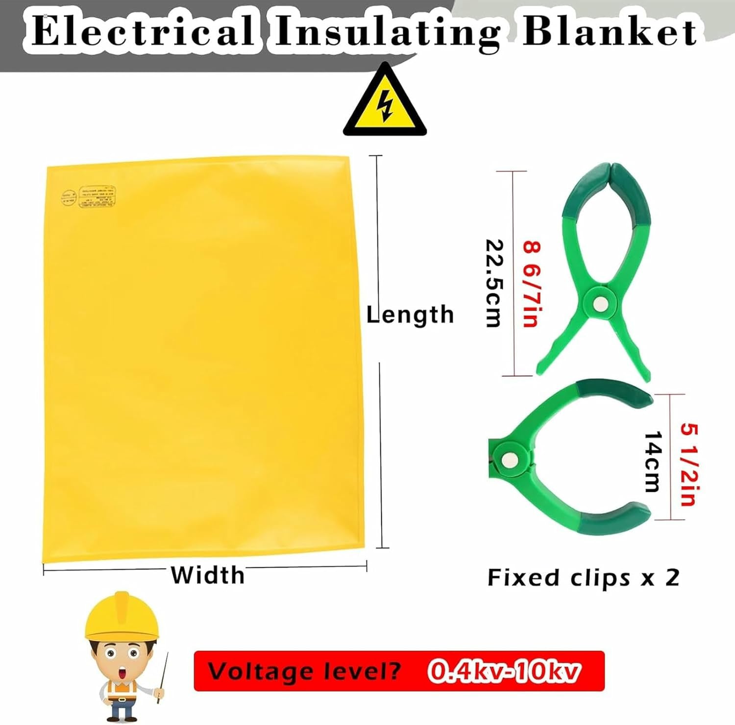 Large Outdoor Insulation Blanket, High Voltage Electrical Insulating Blanket with Clamps, for Substation Field Generator Room
