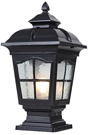 Modern Outdoor Column Light Vintage Aluminum Exterior Post Cap Light Aluminum Vintage Post Lamp Lighting Fixture 60W E26 Post Lantern Deck Walkway and Garden Decoration