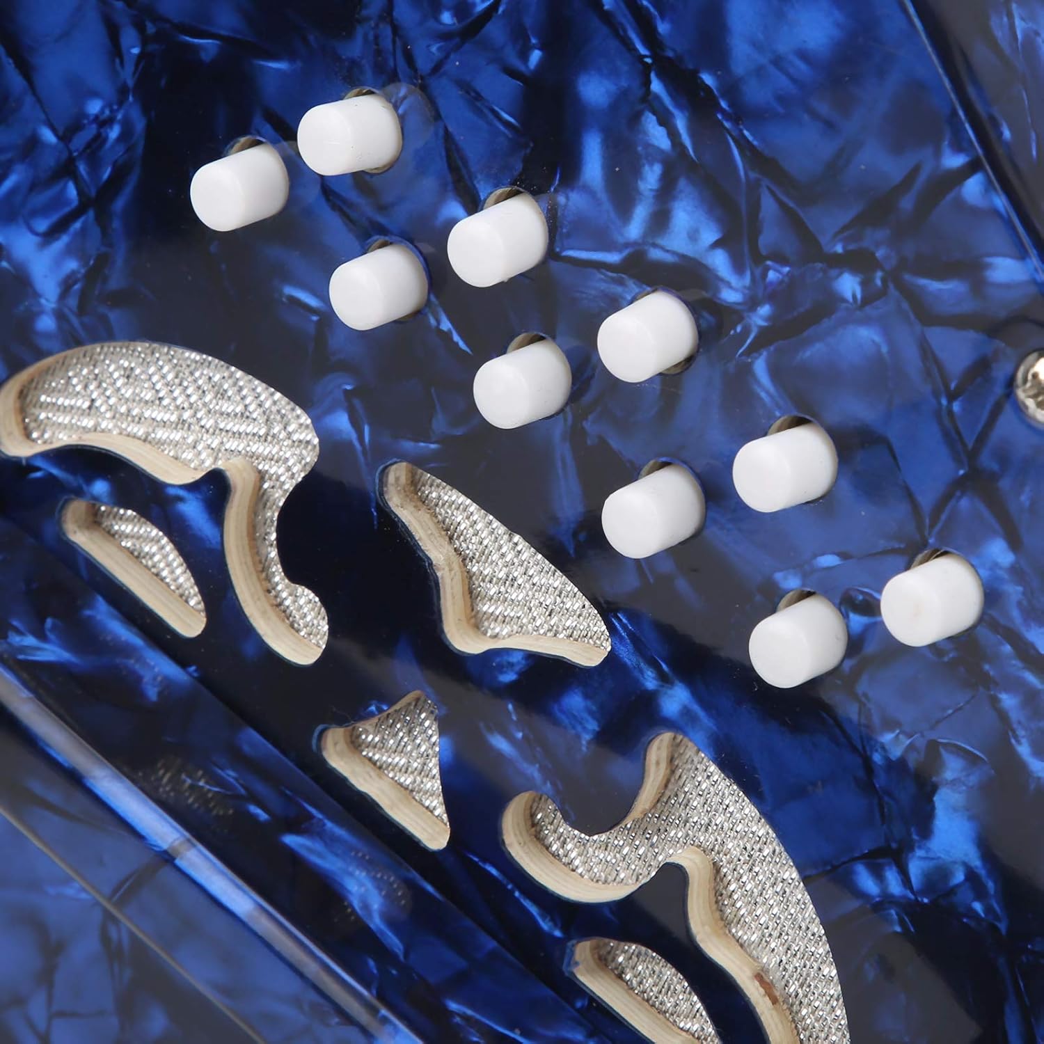 Qqmora Concertina Accordion Professional Portable Musical Instrument with Carrying Bag for Adults Beginners Students Performance Solid Wood Leather Celluloid Coating 18x17x17cm (Blue #13)