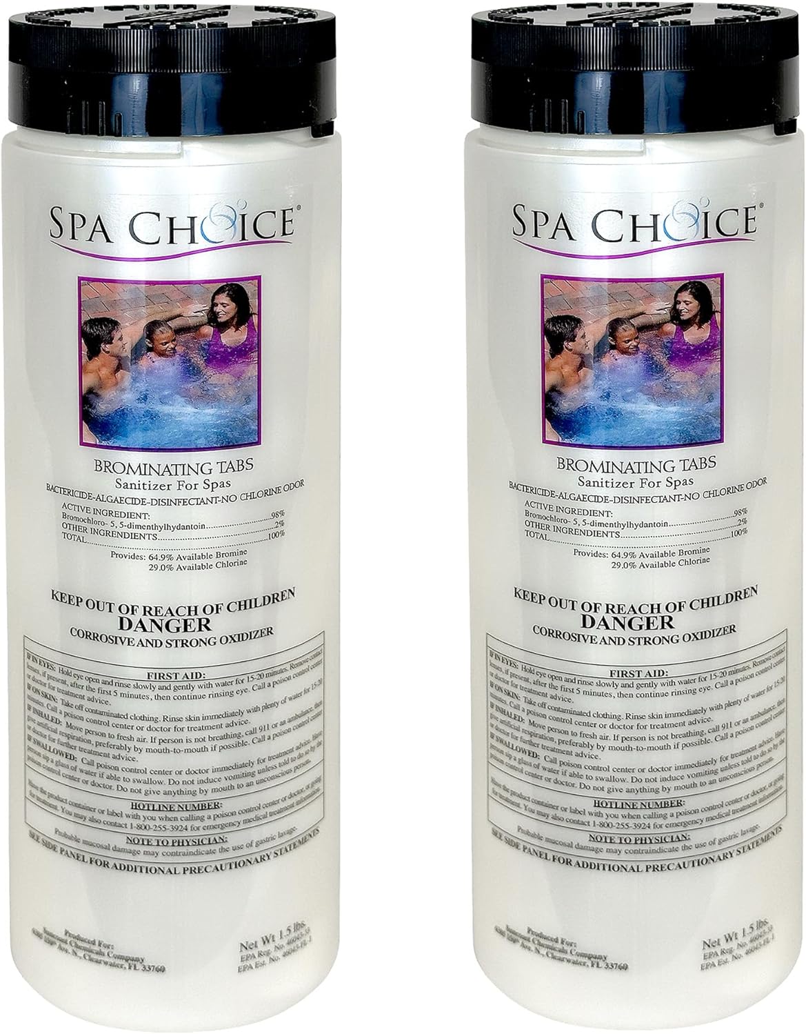 SpaChoice 1.5-Pounds 2-Pack Premium Brominating Tabs Sanitizer for Spas, Bromine Tablets for Spa Hot Tub, Made in USA