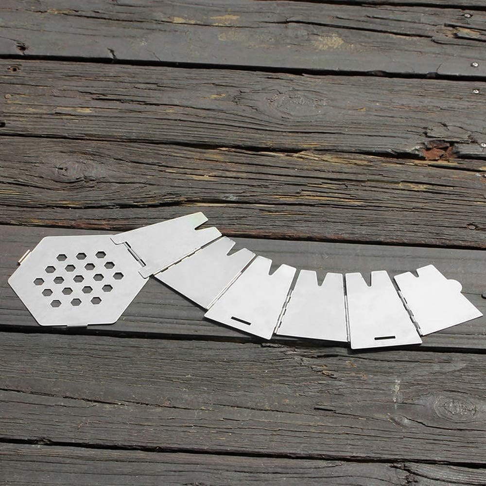 Fire Pit, Stainless Steel Folding Portable Camping Stove with Carry Bag, for Camping Picnic, Backpacking, Cooking