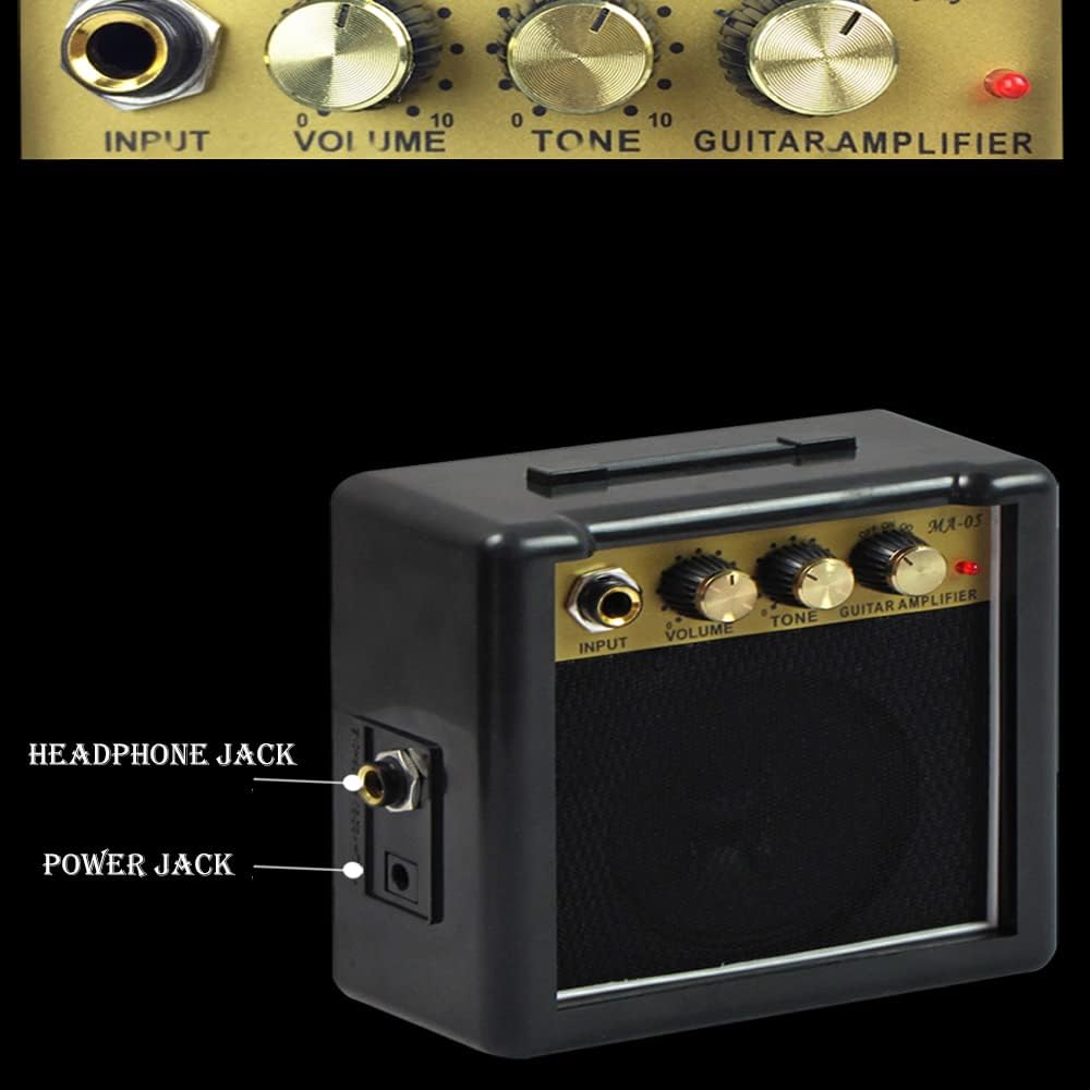 Guitar Amplifier Small Guitar Speaker Connect with Earphones Not Affect Others Two Power Supply Methods Suitable for Electric Guitars Folk Guitars