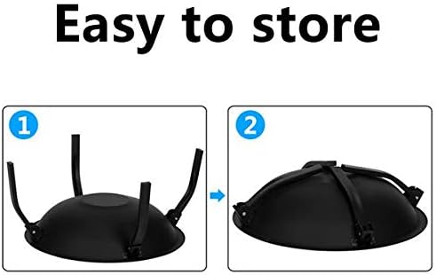 22 Inch Folding Iron Fire Pit Bowl, Portable Round Steel Wood Burning Brazier for Backyard, Decorative Firepit, Deck Safe FirePit, Fire Pit for Outside Backyard, Porch, Deck, Camping, BBQ